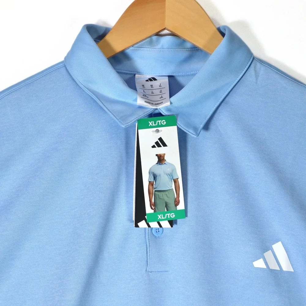 Adidas Mens XL Blue Polo Shirt NWT Golf Active Performance Casual Top